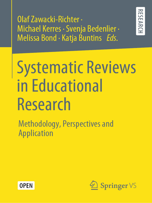 Title details for Systematic Reviews in Educational Research by Olaf Zawacki-Richter - Available